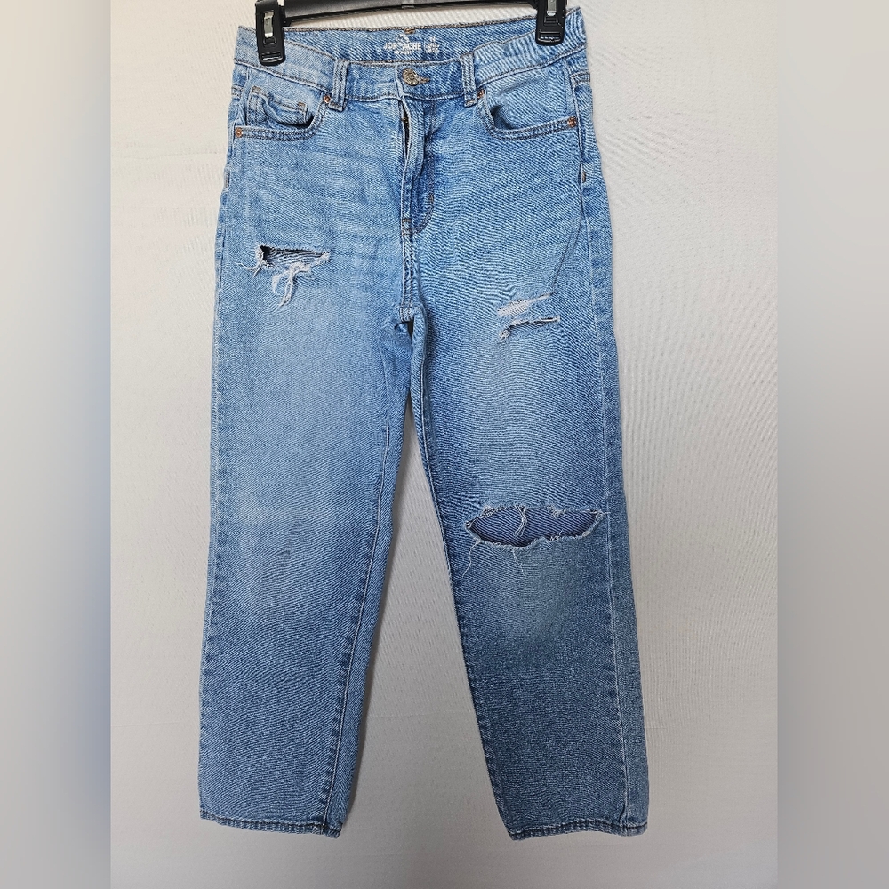 Light Blue Distressed Straight legWomen’s Jeans - Picture 6 of 16